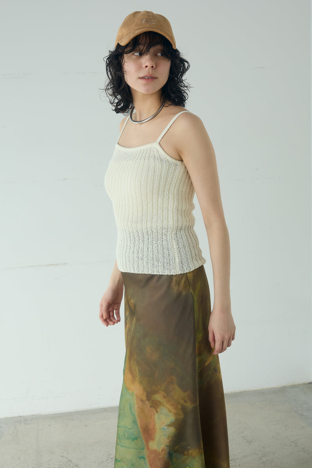 メッシュ編みビスチェセットVネックプルオーバー