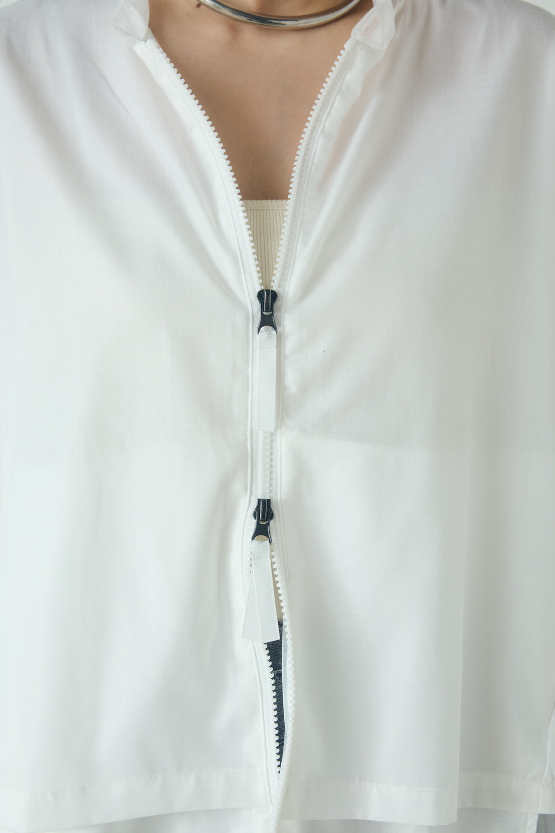 ボリューム袖シアーレイヤードブルゾン