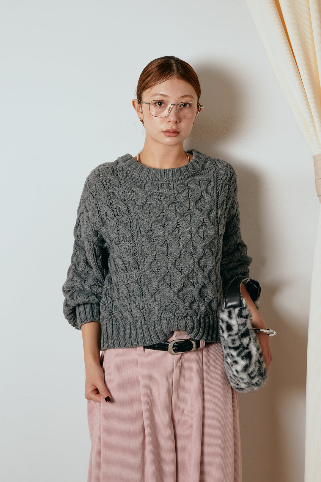 [SET]バルキーケーブルプルオーバー+コーデュロイサイドタックコクーンパンツ(2set)