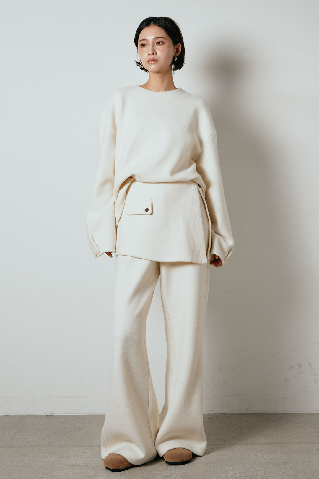 [SET]チェックマフラー付きニットSETUP