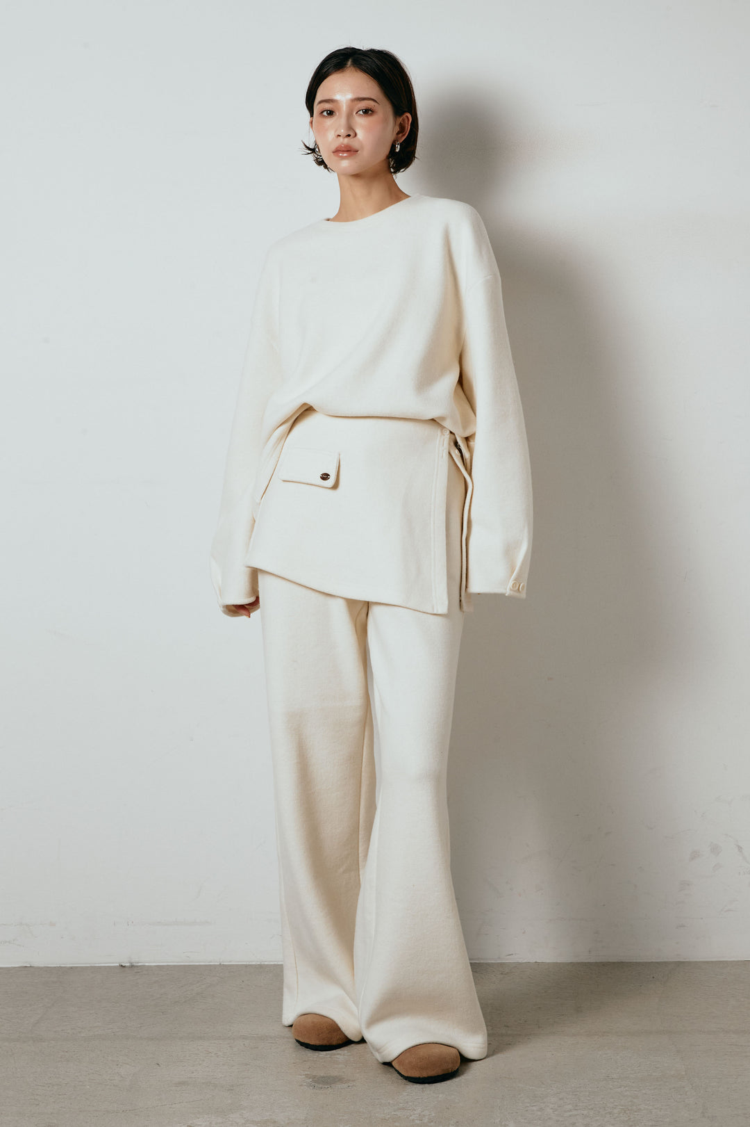 [SET]チェックマフラー付きニットSETUP