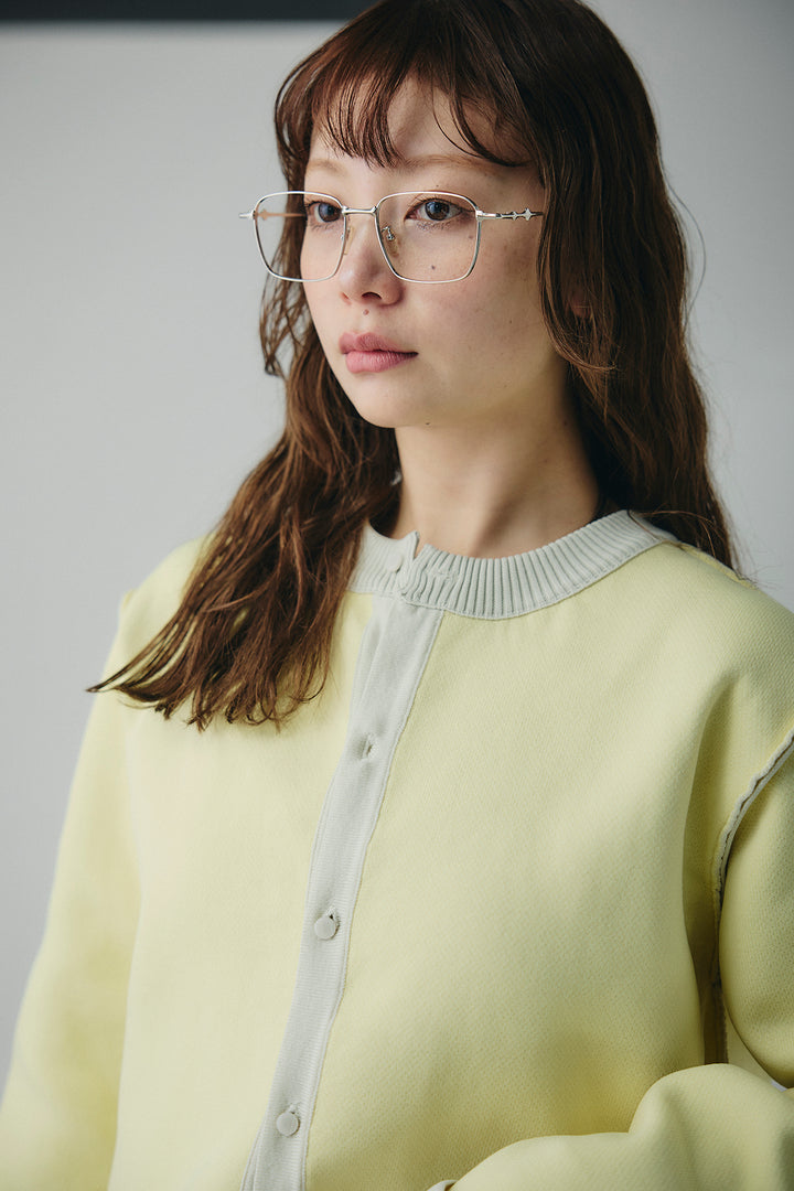 [SET]リバーシブル配色ニットカーディガン+ベルト付きツータックワイドパンツ(2set)