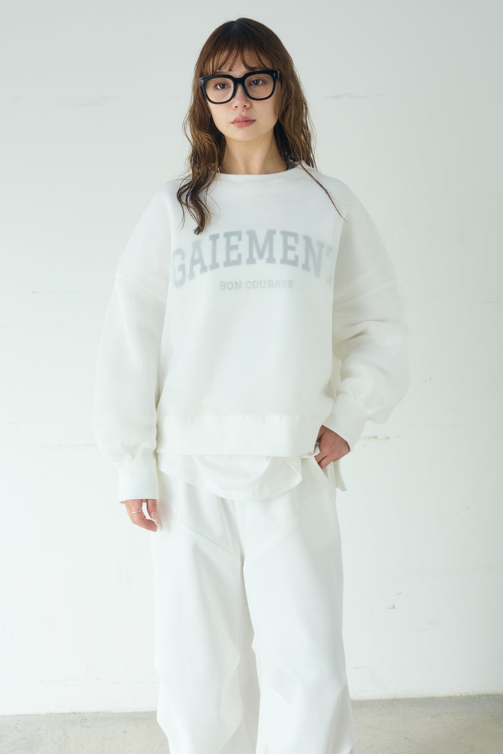 [SET]クリアダンボールプルオーバー+ランダムタックデザインワイドパンツ+フロントロゴビッグプルオーバー(3set)