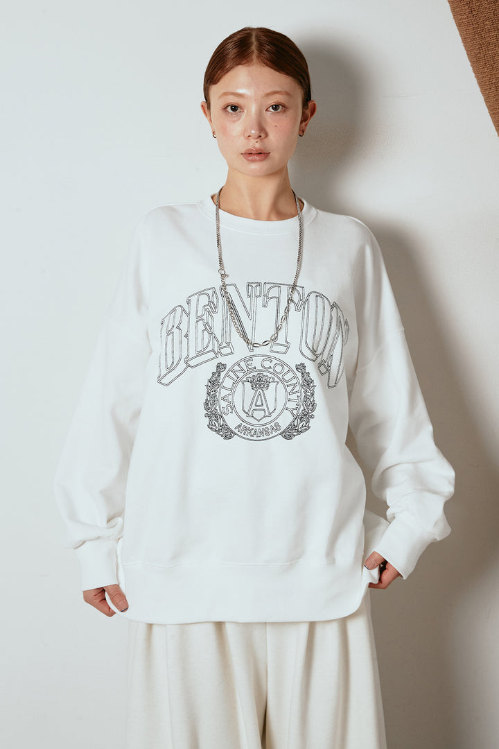 [SET]フロントロゴスウェットプルオーバー+カップ付きレースドッキングキャミソール+フェイクレザー太ベルト付きタックワイドパンツ(3set)