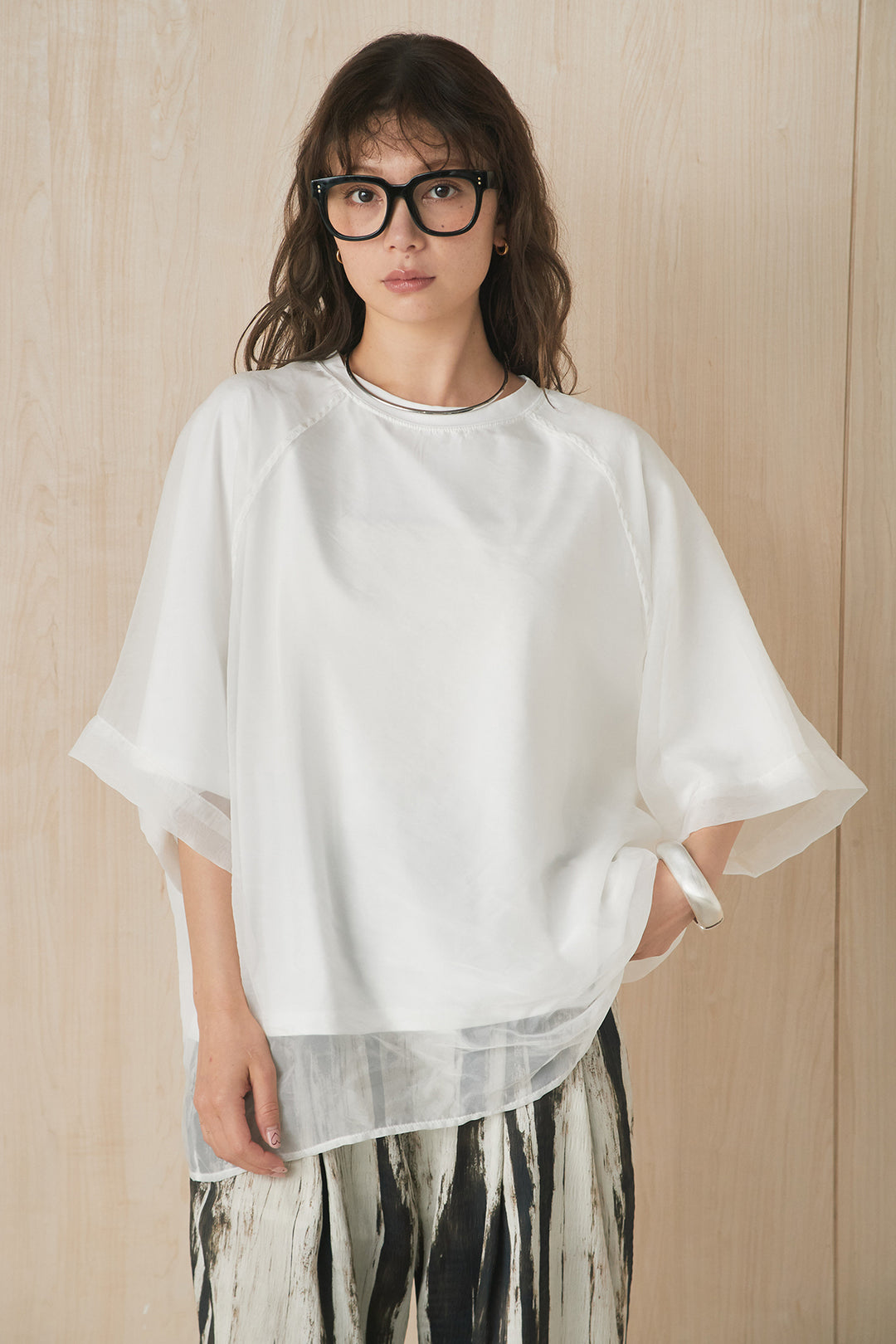 オーガンジー重ねBIGTシャツ