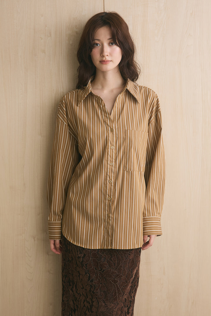 ランダムピッチストライプシャツ