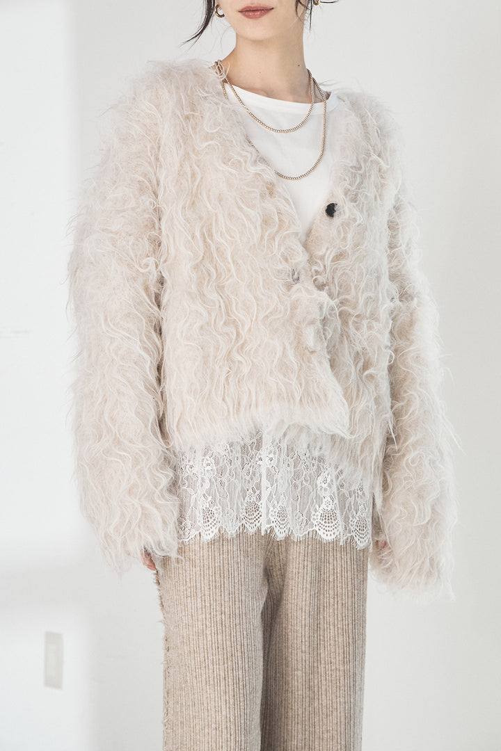 起毛オーバーニットカーディガン