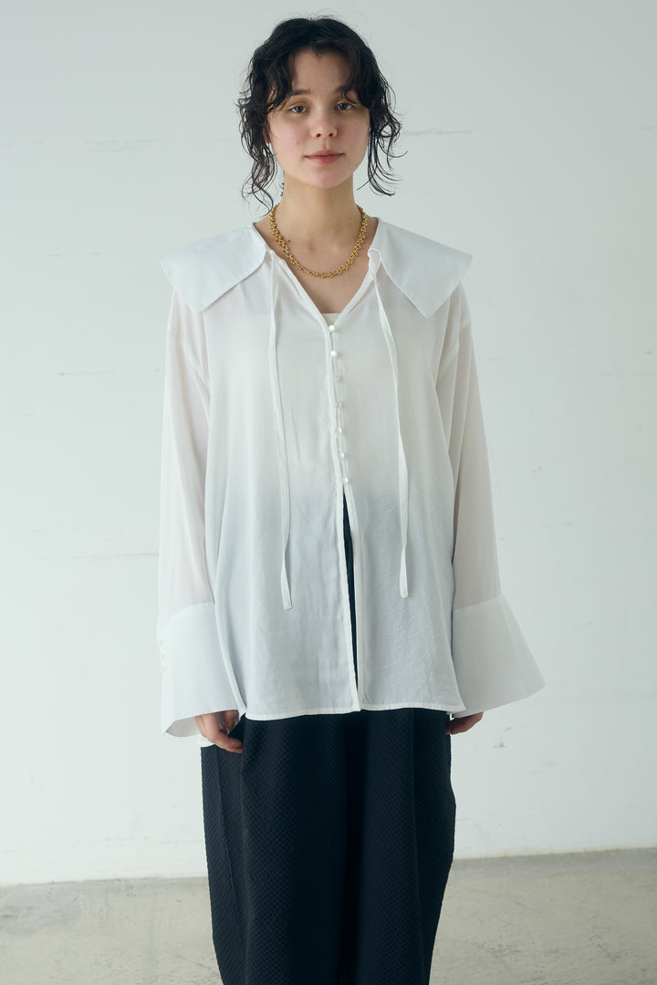 ポリエステルレーヨンセーラーカラーシャツ