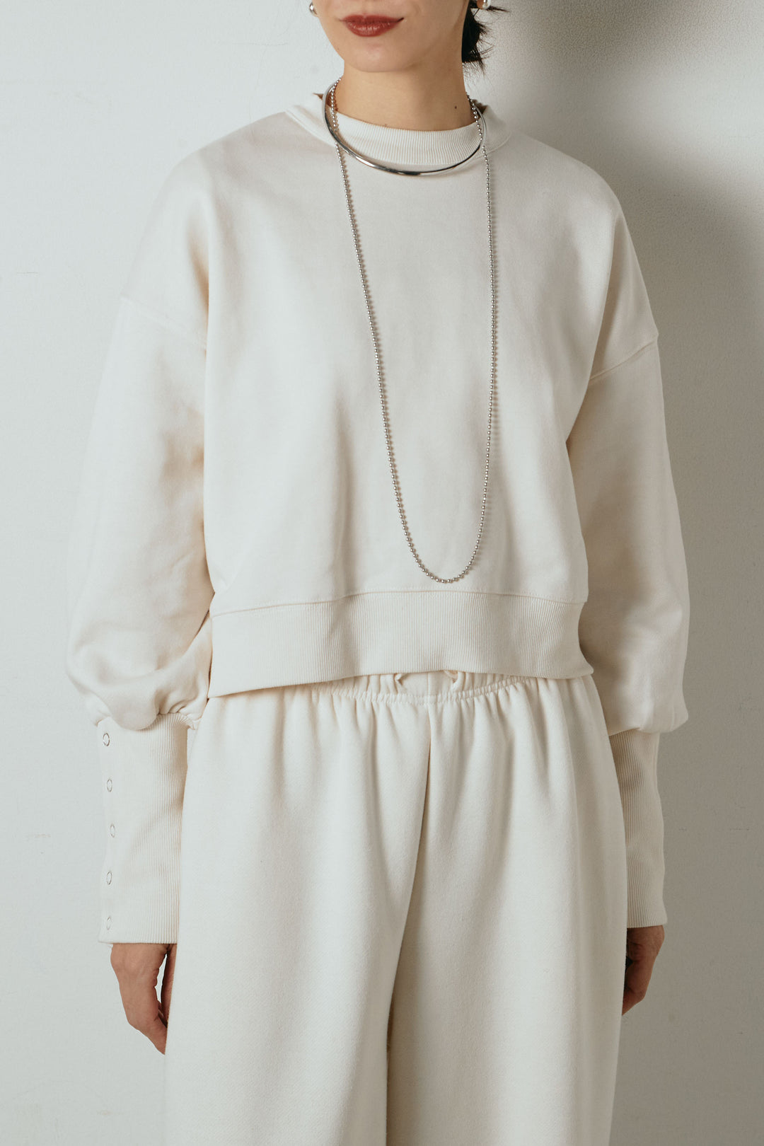 [SET]裏毛バックオープンプルオーバー+裏起毛スウェットワイドパンツ(2set)