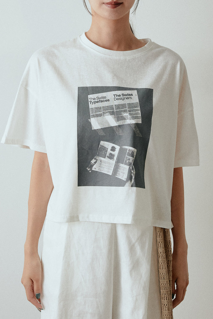 スクエアフォトプリントTシャツ