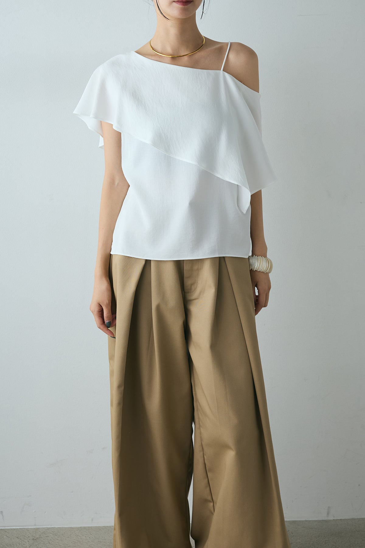 【MARK & LONA】スカル刺繍ハーフスリーブシャツ　フリル SHIRTS&BLOUSE – ESICA