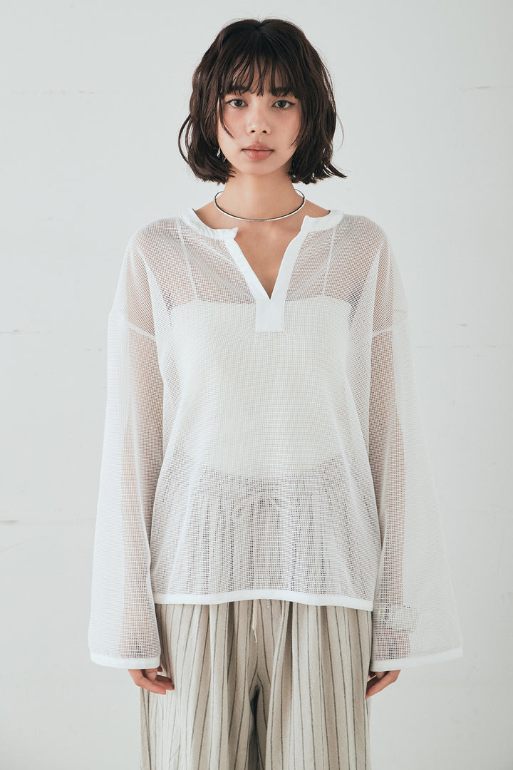 メッシュカットソースキッパープルオーバー