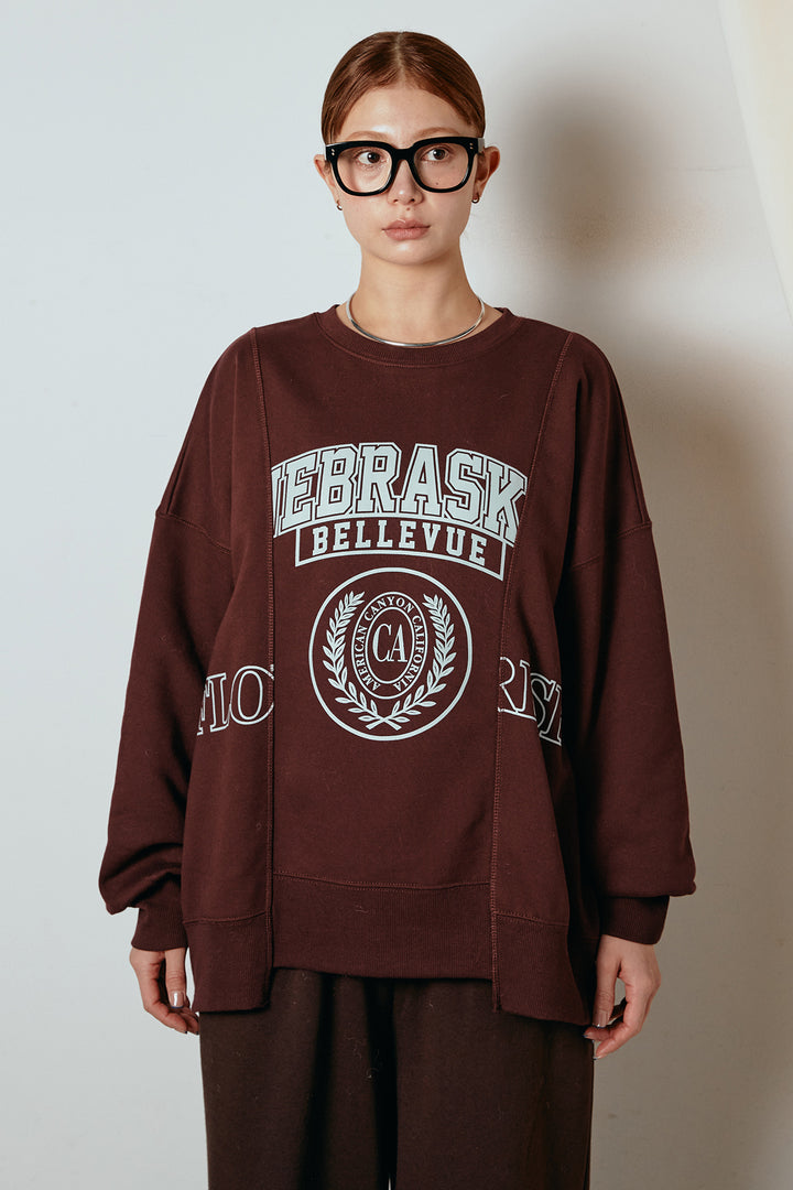 裏毛カレッジプリントプルオーバー