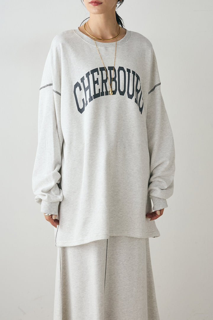 配色ステッチロゴプルオーバー