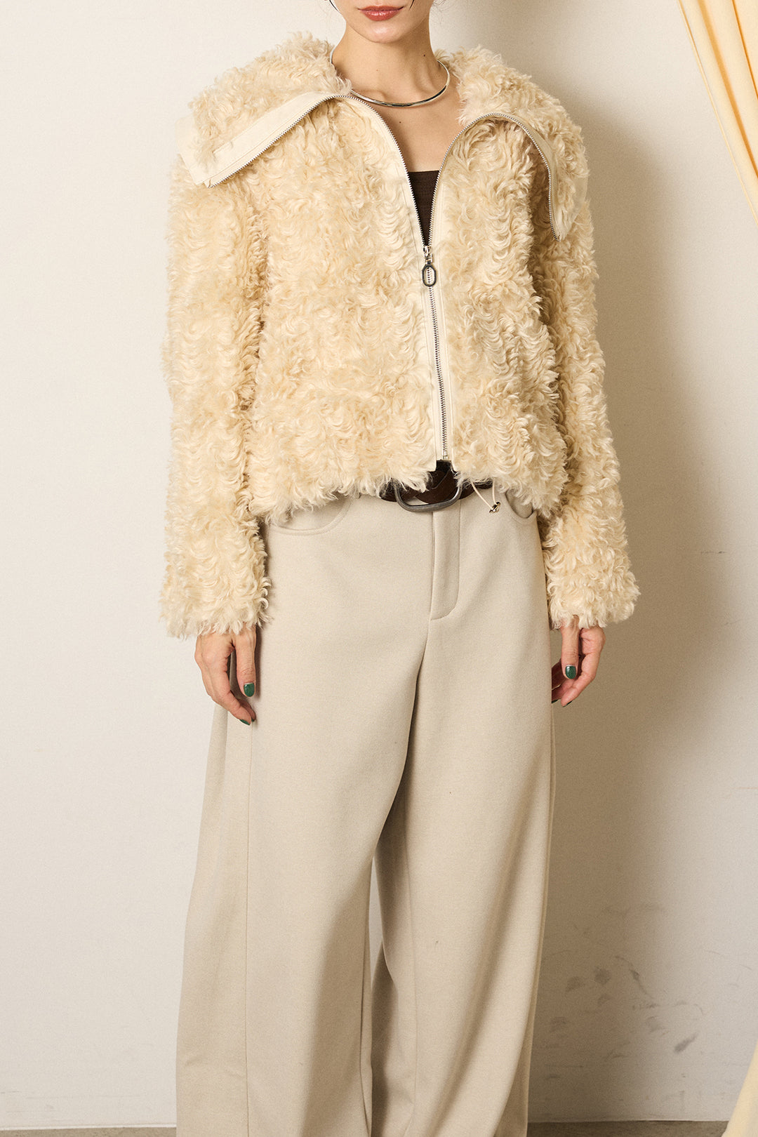 ビッグカラープードルボアアウター