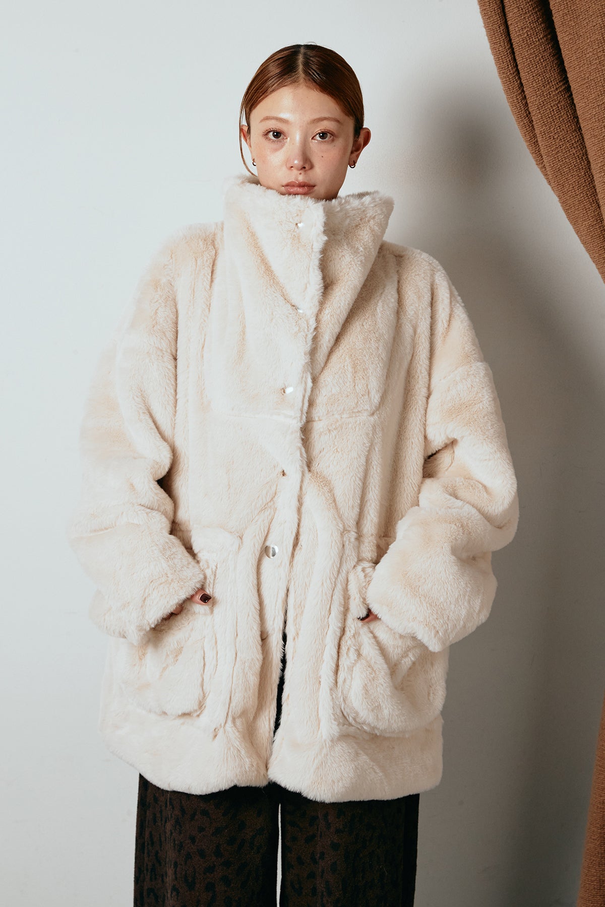 新品◇ミックスシープファーブルゾン　esica完売色チャコール 新品◇ミックスシープファーブルゾン esica完売色チャコールグレー