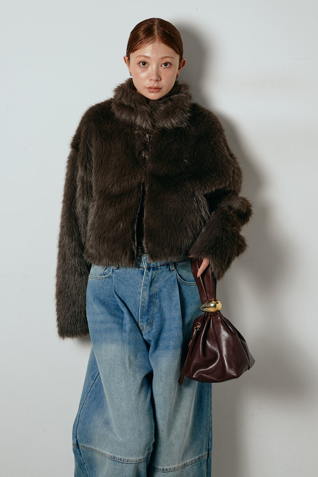 エコファーショート丈ブルゾン