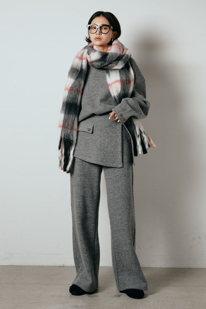 [SET]チェックマフラー付きニットSETUP