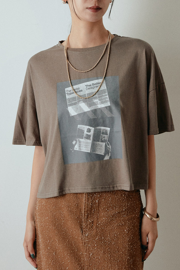 スクエアフォトプリントTシャツ