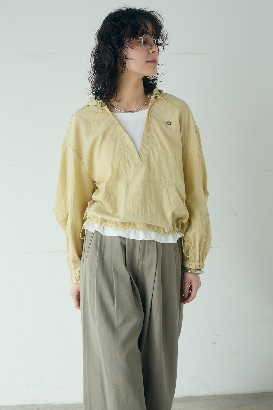 [SET]レイヤードデザインフーディートップス+ひげレース切替ロング丈スカート(2set)