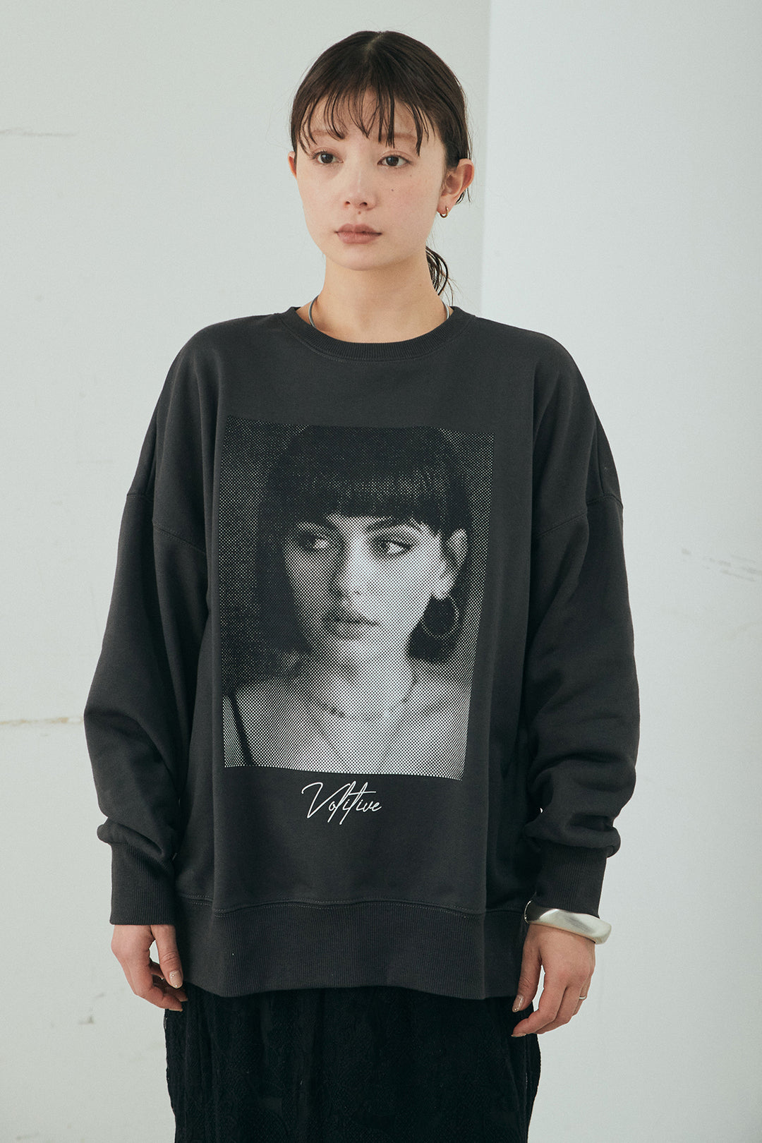 裏毛フェイスフォト＆ロゴプリントBIGプルオーバー