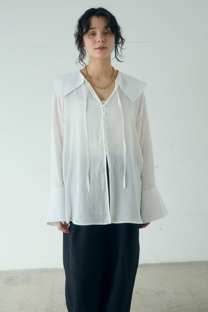 ポリエステルレーヨンセーラーカラーシャツ