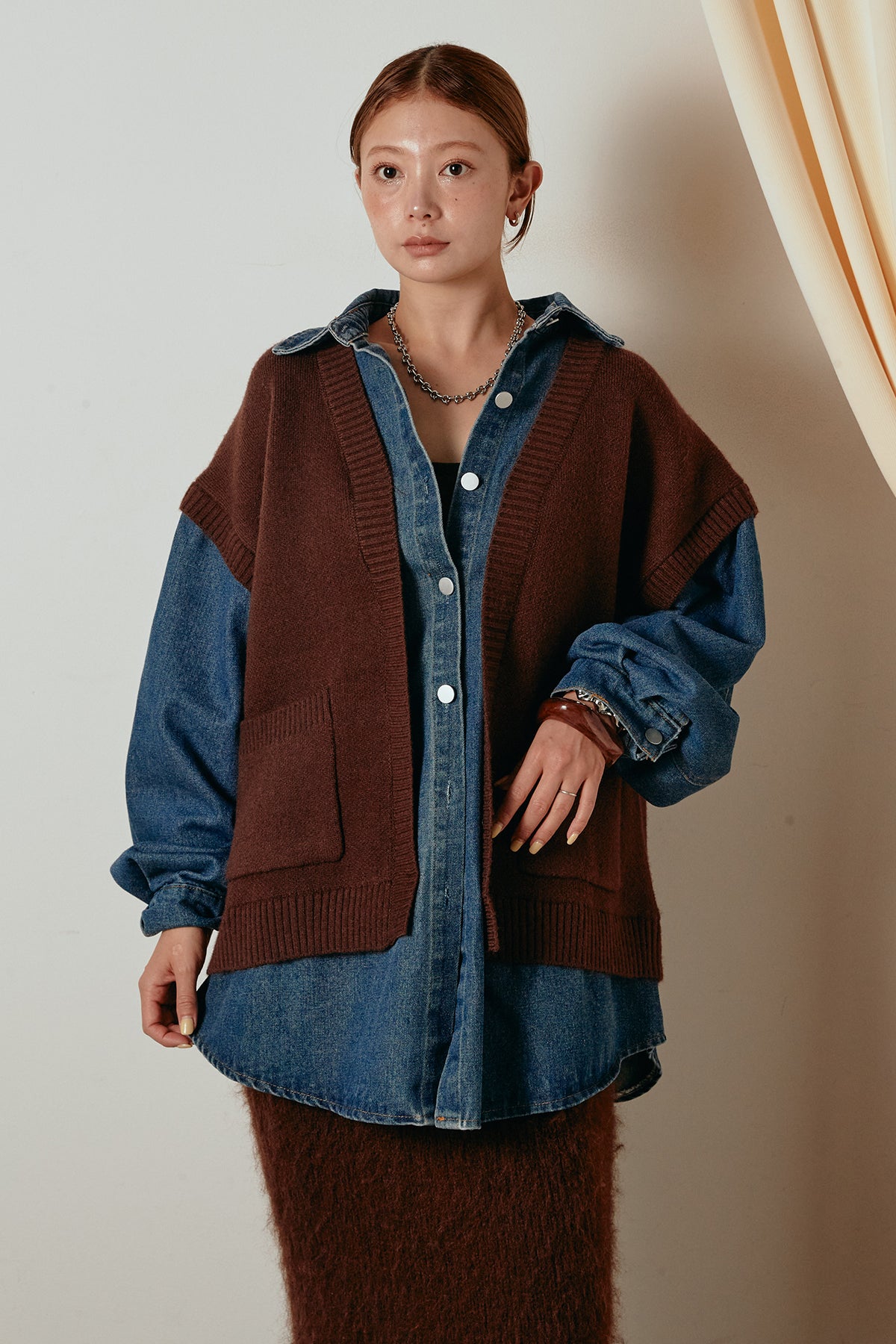 ニットドッキングデニムジャケット – ESICA