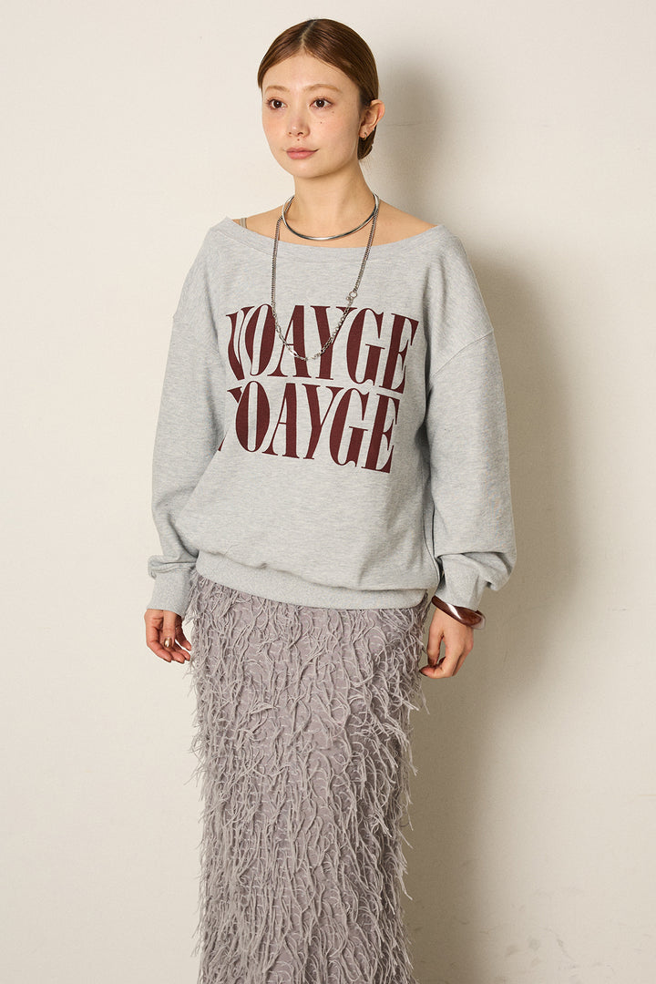 【即納】ボートネックロゴスウェット