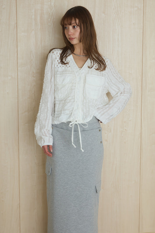 【着回しセット】[SET]異素材切替シアーメッシュカーディガン+異素材切替シアーメッシュカーディガン(2set)