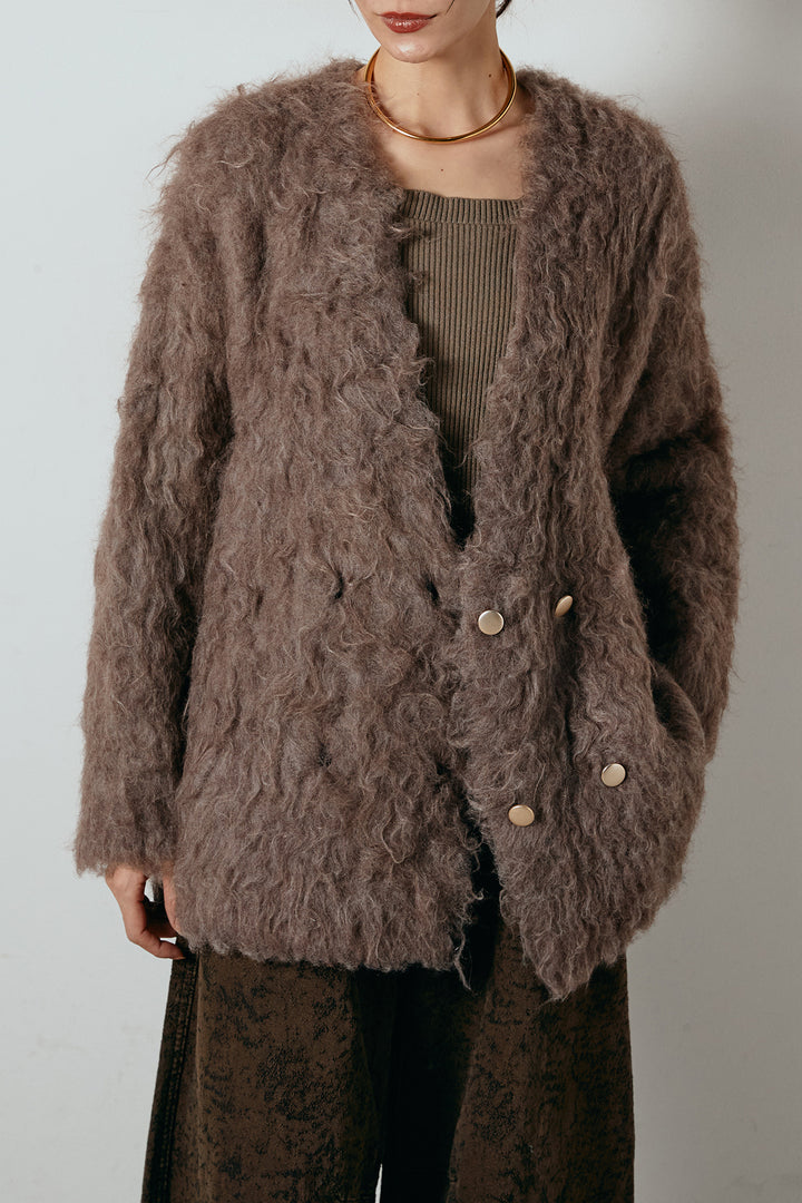 ウェーブシャギーニットジャケット