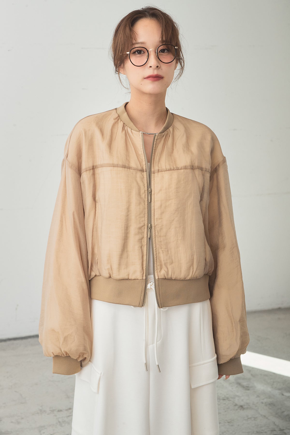 SIZE 40　シアーフィラメントブルゾン 即納】シアー×ポンチブルゾン – ESICA