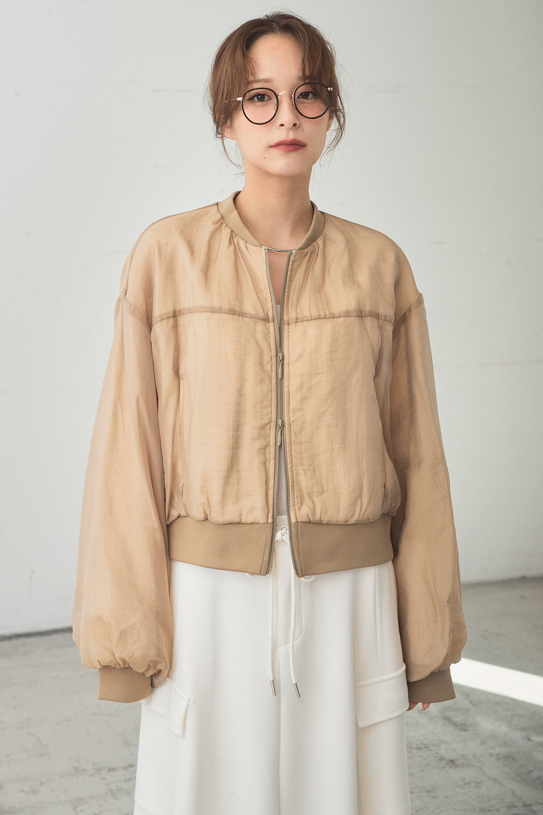 シアー×ポンチブルゾン