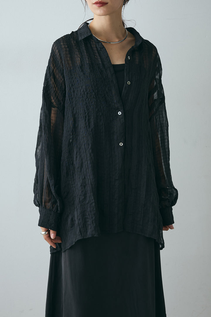 シアーマルチチェック柄シャツ