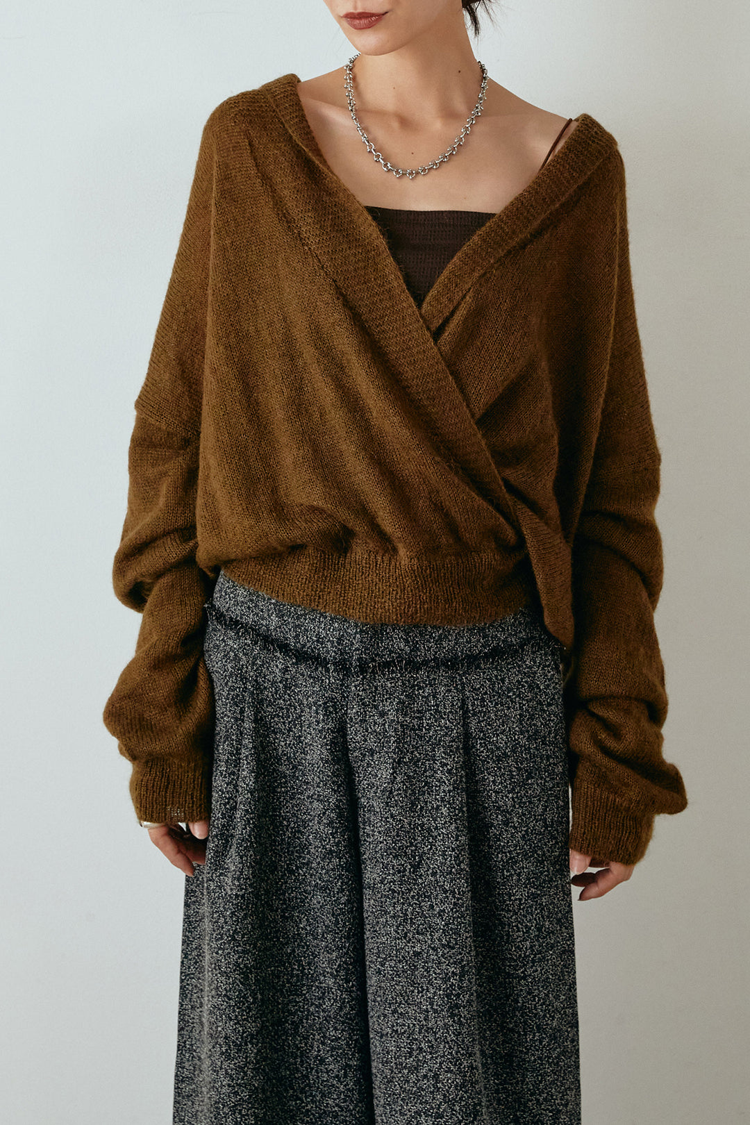 カシュクールデザインニット