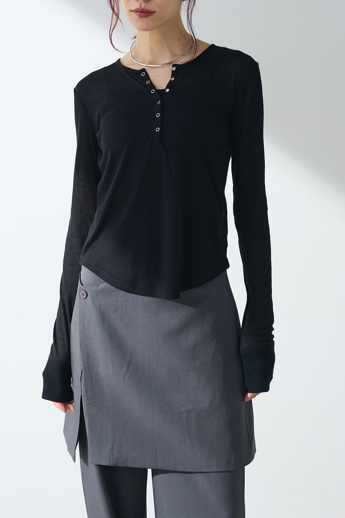 SET]シアーテレコヘンリーネックプルオーバー+シアーテレコヘンリー