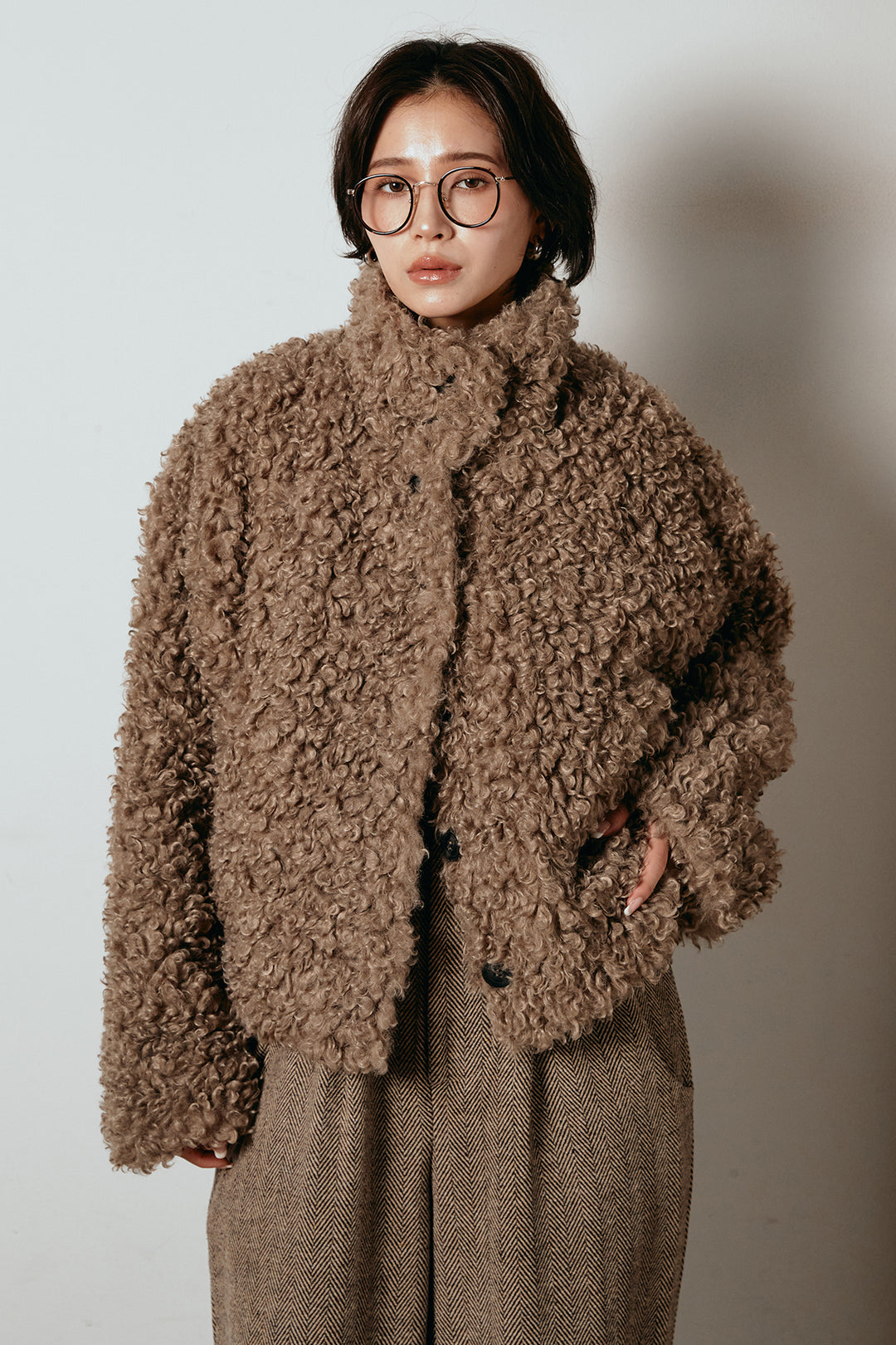 [SET]プードルファーミドルジャケット+クラシックヘリンボーンサロペット(2set)