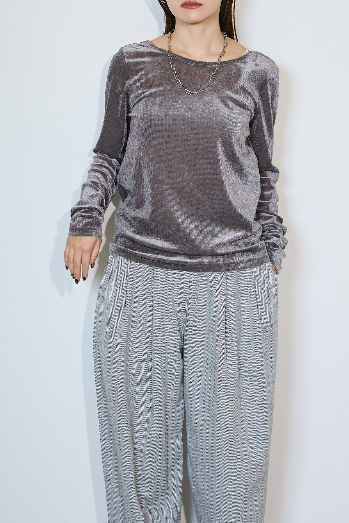 ロゴシアートップス　ライトグレー　ブラック　esica エシカ　frene TOPS – ESICA