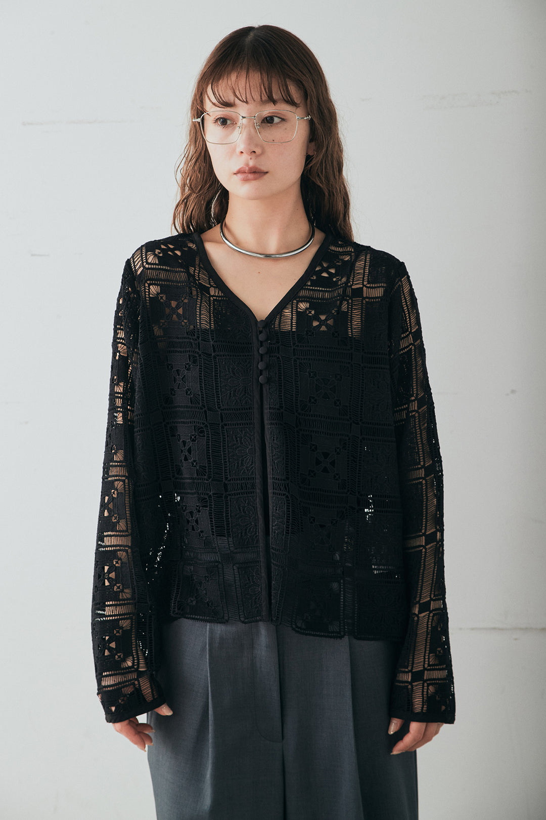 [SET]クロシェレースカーディガン+クロシェレースイージーパンツ(2set)