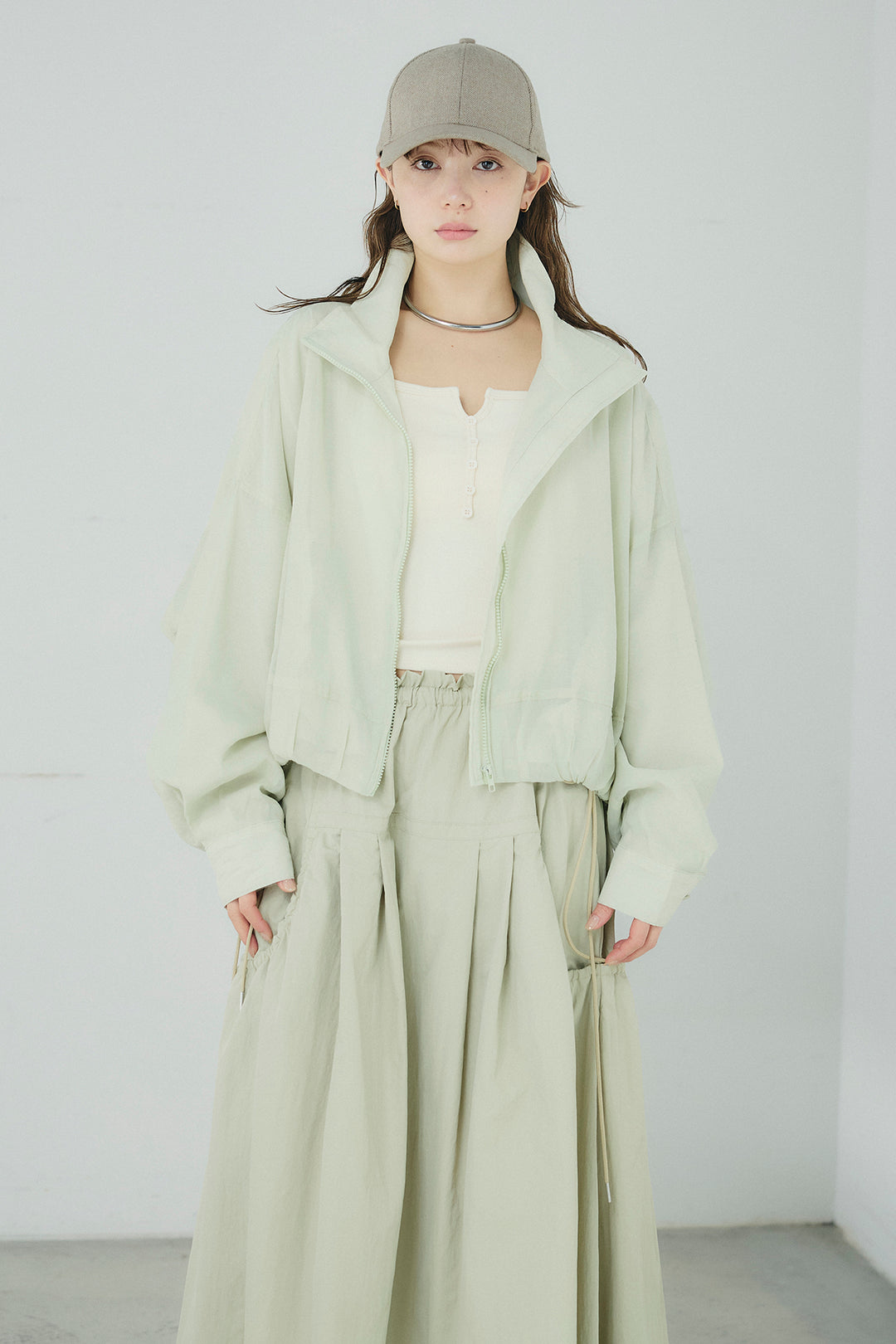 スタンドネックシアーブルゾン