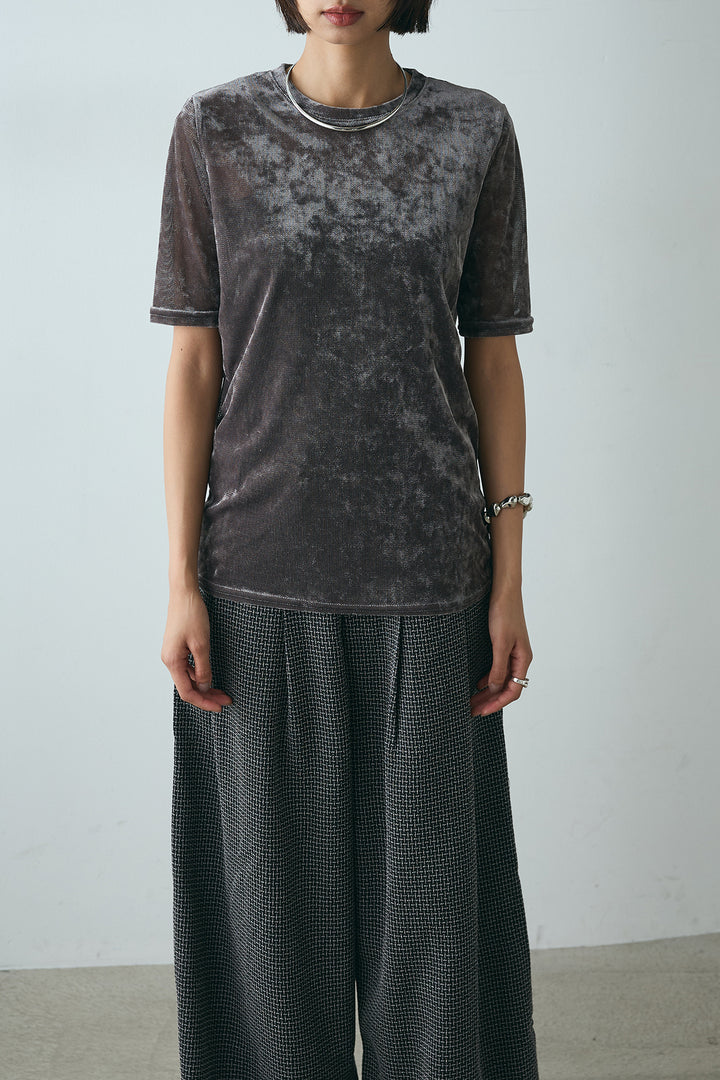 シアーベロアハーフスリーブTシャツ