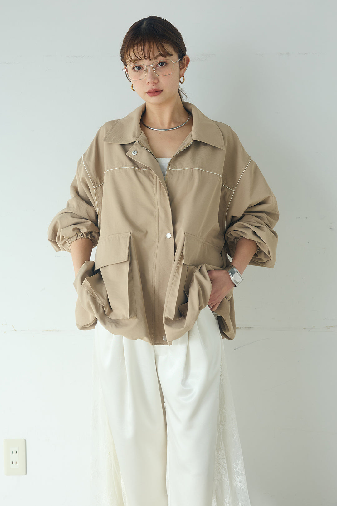 合繊ツイルバルーンジャケット