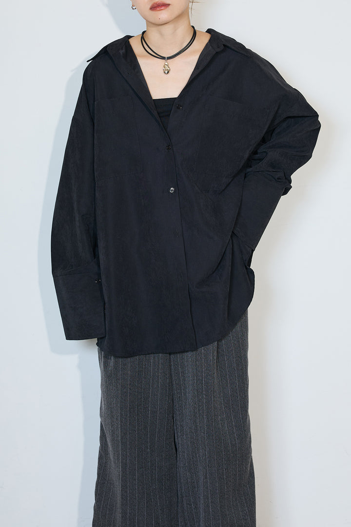【155cmモデル着用】ピーチビックカフスシャツ