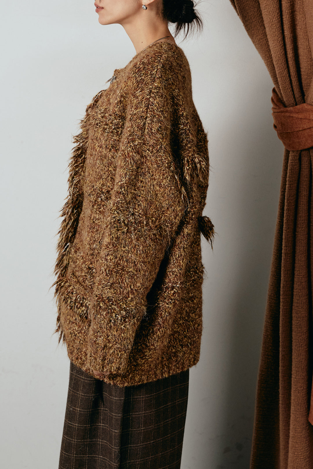 フリンジニットカーディガン