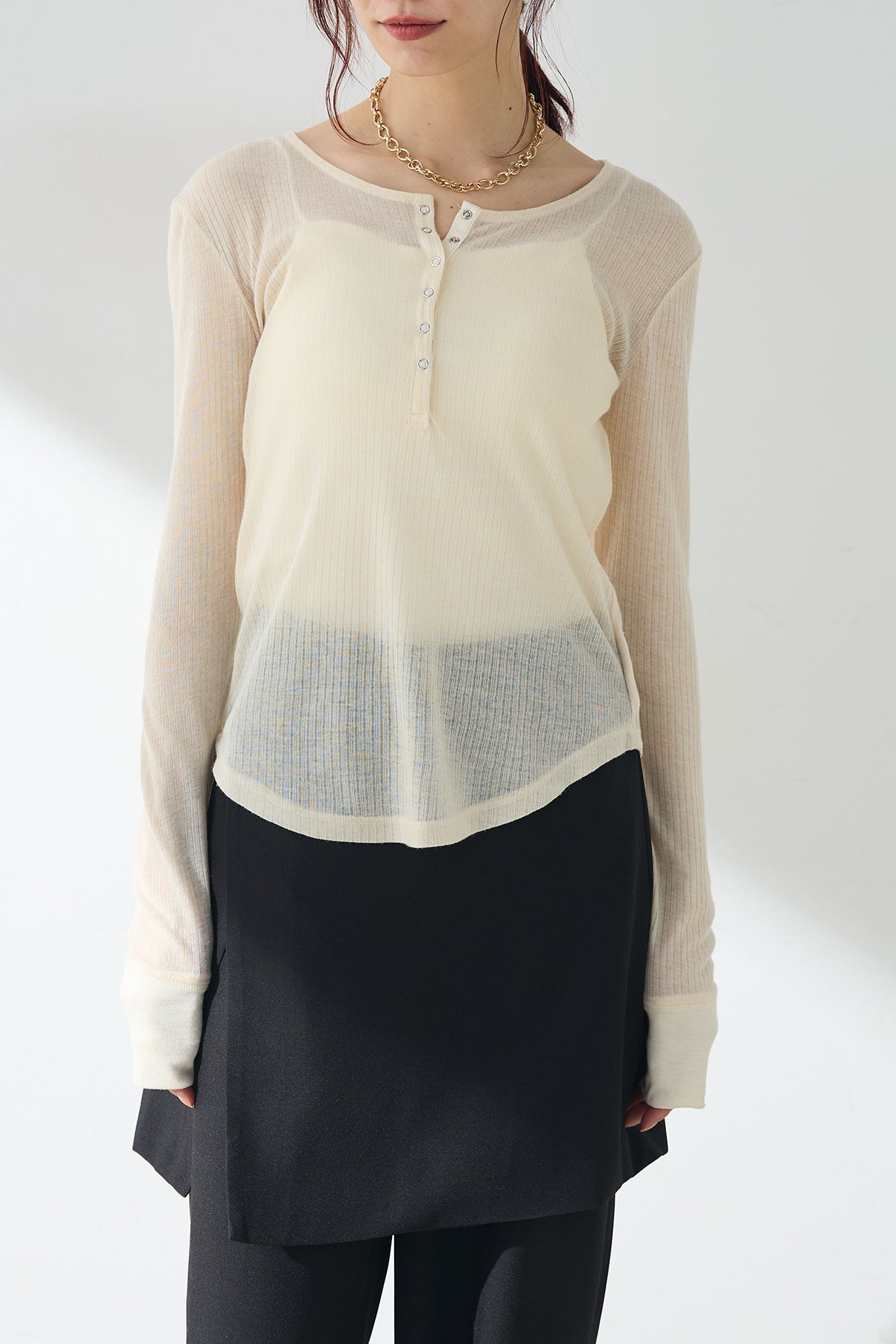 SET]シアーテレコヘンリーネックプルオーバー+シアーテレコヘンリー