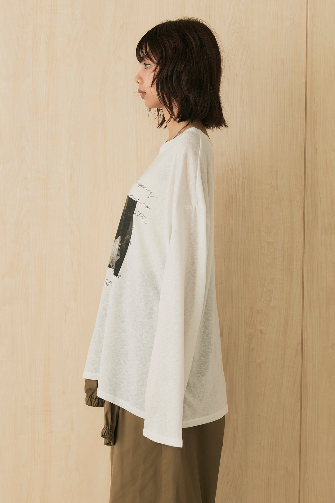 [SET]ヴィンテージグラフィックロンT+合繊ツイルスタンドウエスト巻きジョガーパンツ(2set)