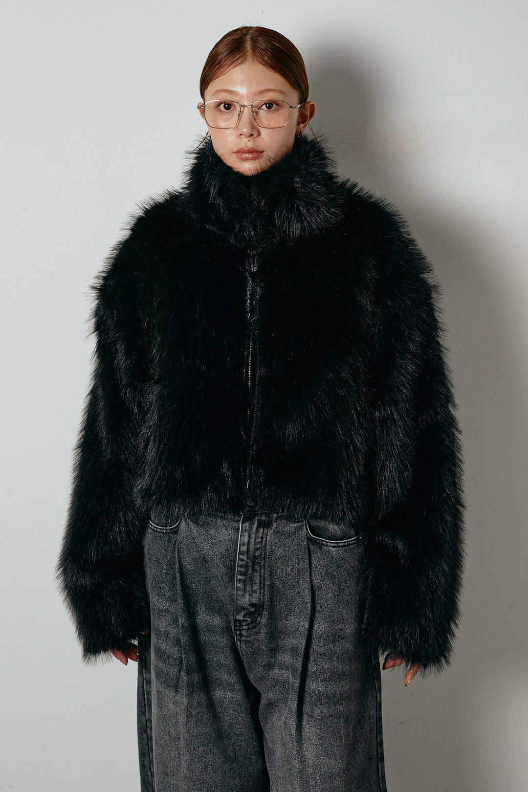 エコファーショート丈ブルゾン