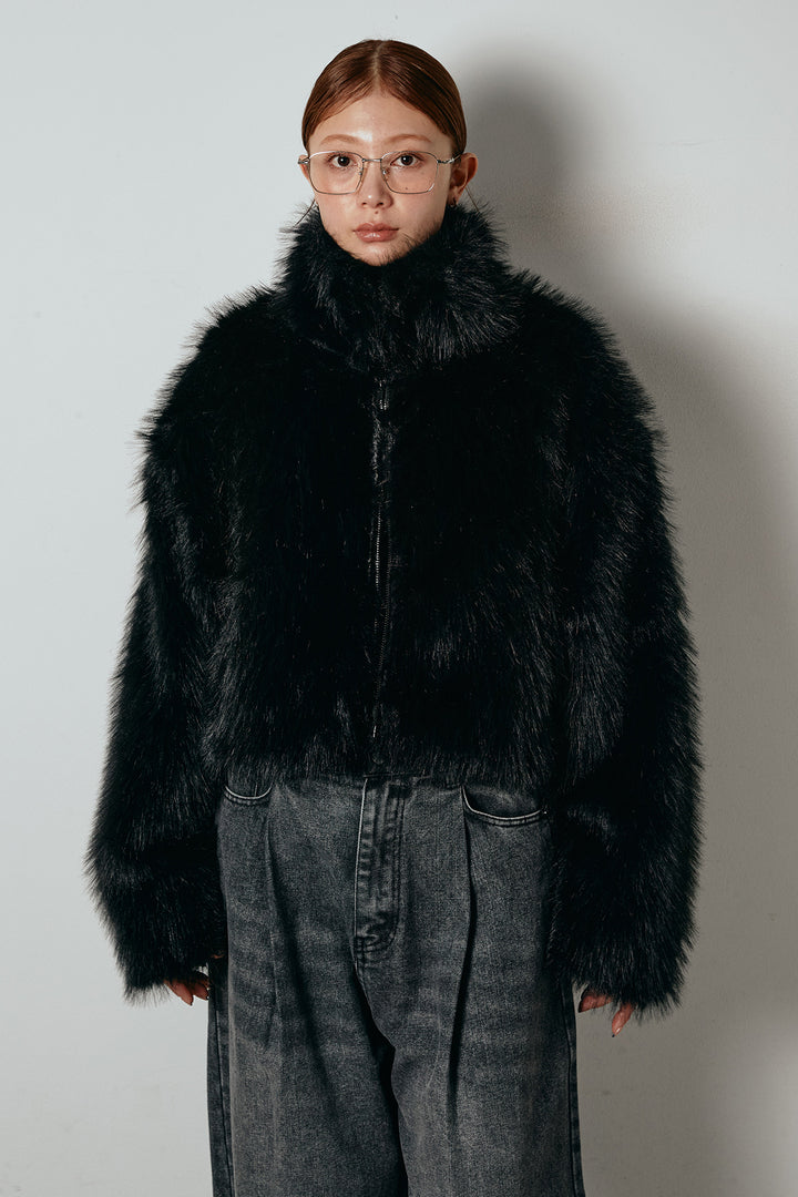 エコファーショート丈ブルゾン