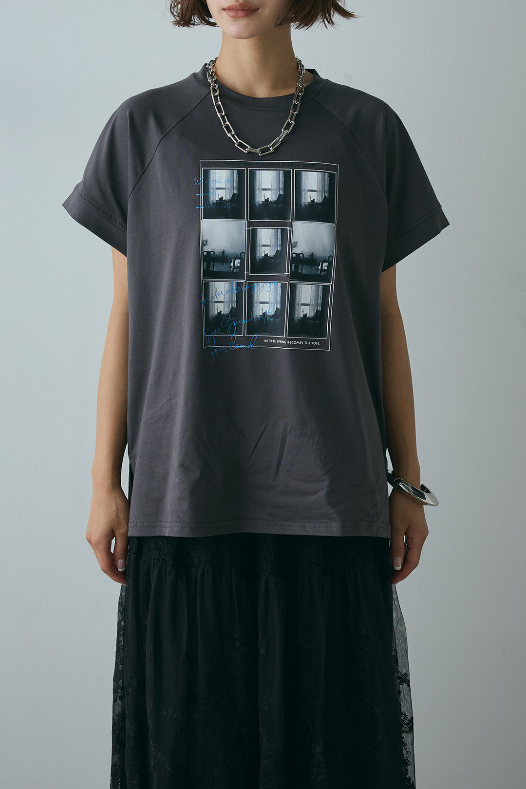 フォトプリントラグランTシャツ