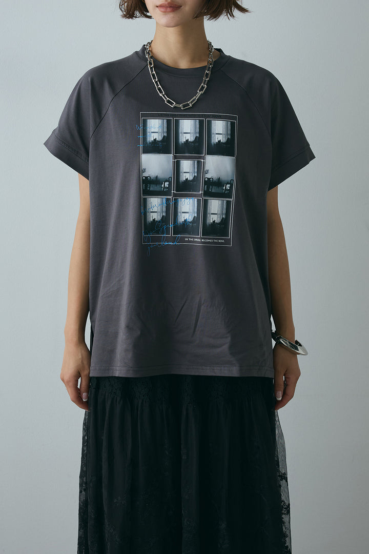 フォトプリントラグランTシャツ