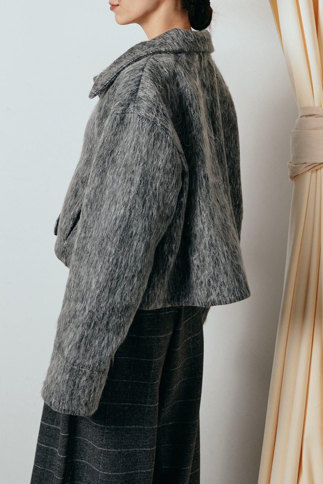 [SET]シャギーショートジャケット+レオパードロングスカート(2set)